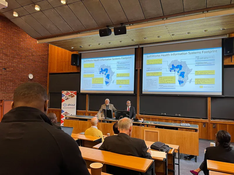 “DHIS2 for Logistics” session — the SoftWorks health information systems footprint